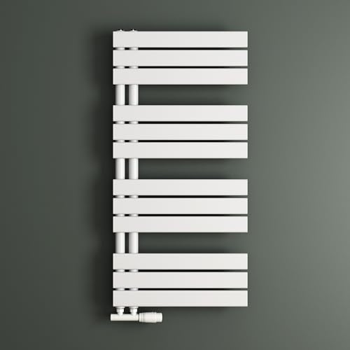 Mai & Mai Badheizkörper Handtuchheizkörper Badheizung Heizkörper bad Flach 104x50cm in Weiß Seitenanschluss Badheizung Handtuchwärmer 516W von Mai & Mai