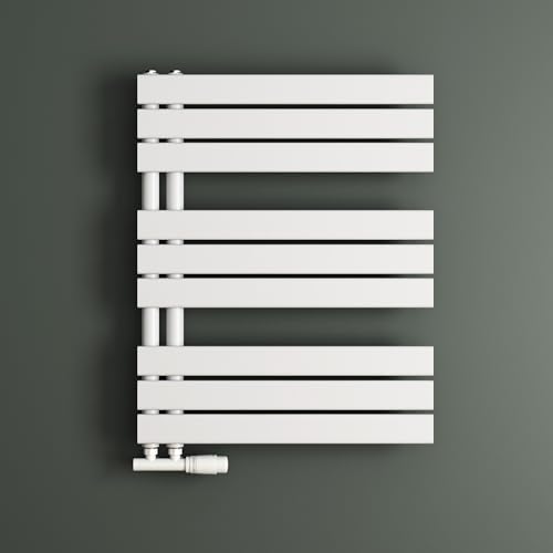 Mai & Mai Badheizkörper Handtuchheizkörper Badheizung Heizkörper bad Flach 76x60cm in Weiß Seitenanschluss Badheizung Handtuchwärmer 440W von Mai & Mai
