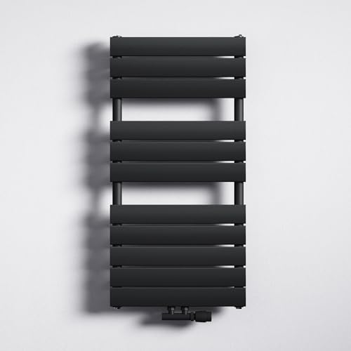 Mai & Mai Badheizkörper Handtuchheizkörper Handtuchhalter Heizkörper bad flach 100x50cm in Anthrazit Seitenanschluss & Mittelanschluss Paneelheizkörper Horizontal Handtuchwärmer Badheizung von Mai & Mai