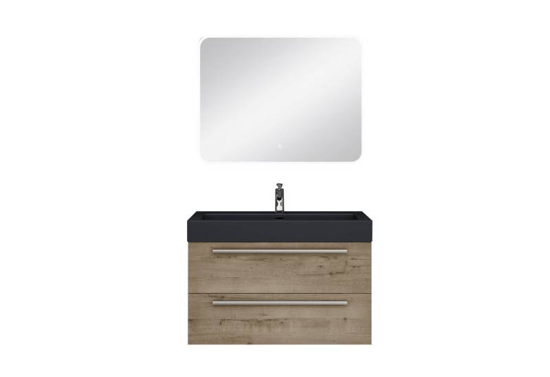Mai & Mai Badmöbel-Set Badmöbelset Quadratto Unterschrank mit Waschschbecken aus Mineralguss von Mai & Mai