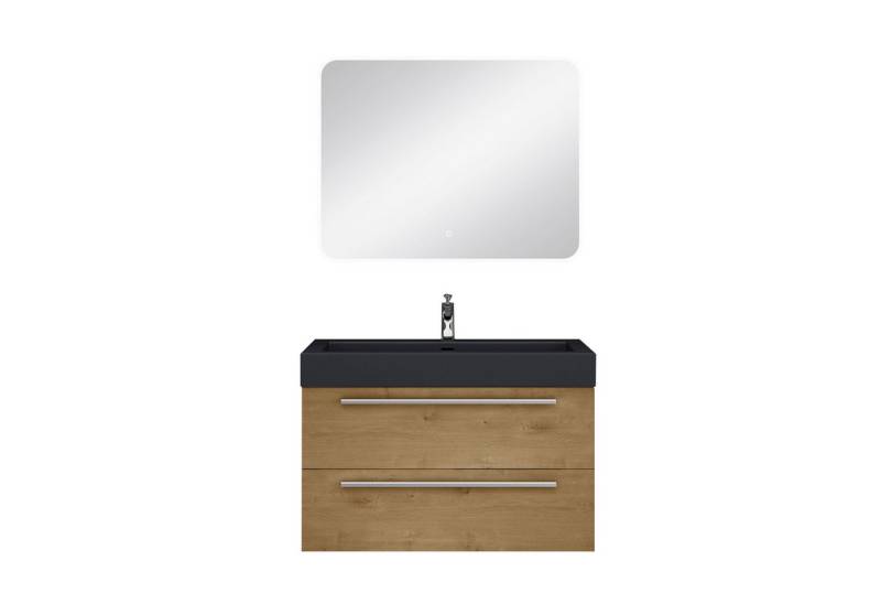 Mai & Mai Badmöbel-Set Badmöbelset Quadratto Unterschrank mit Waschschbecken aus Mineralguss von Mai & Mai