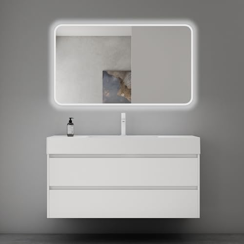 Mai & Mai Badmöbel-Set Waschtisch mit Unterschrank Deep Waschbeckenunterschrank 120x48x63cm in Weiß matt mit 2-Schubladen inkl. Waschbecken und LED-Badspiegel Mai & Mai Badmöbel-Set Waschtisch mit Unterschrank Deep Waschbeckenunterschrank 120x48x63cm in Weiß matt mit 2-Schubladen inkl. Waschbecken und LED-Badspiegel von Mai & Mai