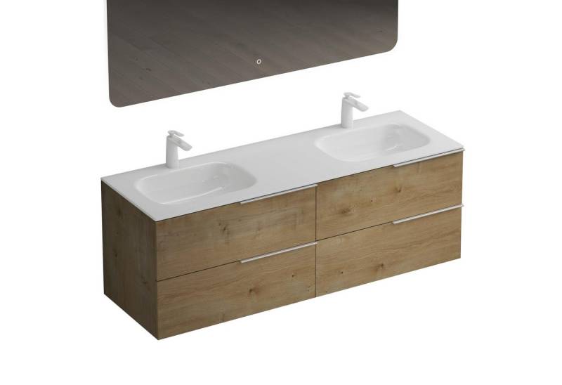 Mai & Mai Badmöbel-Set Waschbeckenunterschrank 4 Schubladen mit Doppelwaschbecken Vanessa von Mai & Mai