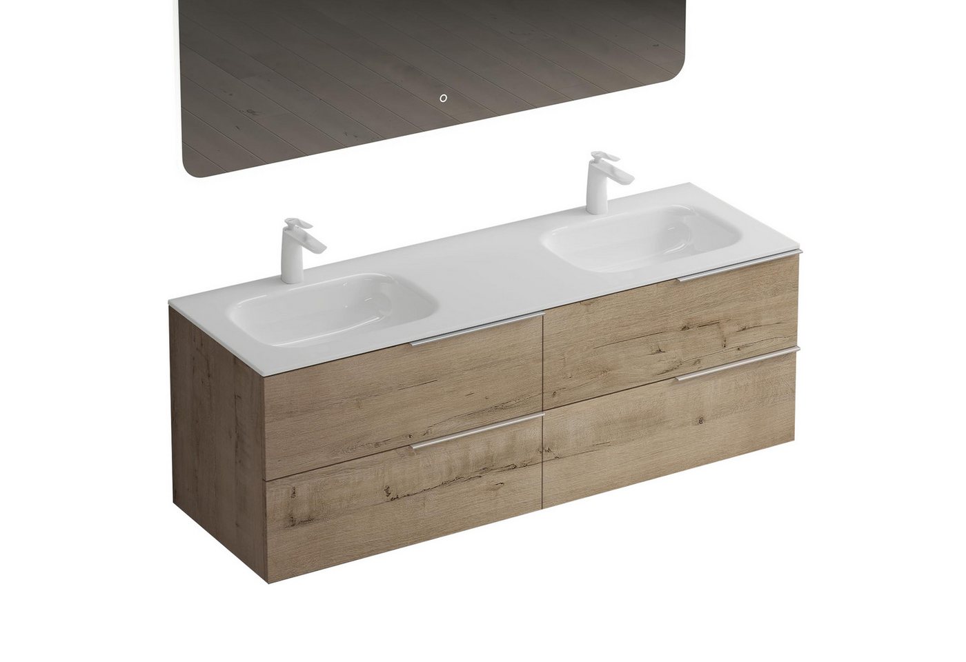 Mai & Mai Badmöbel-Set Waschbeckenunterschrank 4 Schubladen mit Doppelwaschbecken Vanessa von Mai & Mai