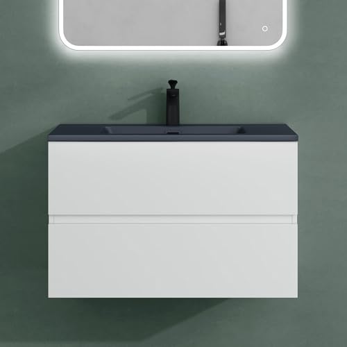 Mai & Mai Badmöbel-Set Waschtisch mit Unterschrank Mineralguss Waschbecken in Anthrazit Waschbeckenunterschrank 80x48x50cm Eiche Greige 2-Schubladen Soft-Close Aqualis Mai & Mai Badmöbel-Set Waschtisch mit Unterschrank Mineralguss Waschbecken in Anthrazit Waschbeckenunterschrank 80x48x50cm Eiche Greige 2-Schubladen Soft-Close Aqualis von Mai & Mai