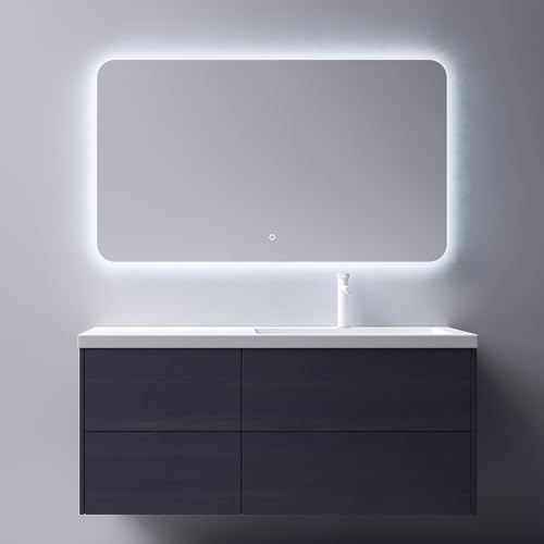 Mai & Mai Badmöbelset 120cm Dunkelgrau Moment Waschbecken mit Unterschrank Waschtisch 4 Schubladen Badezimmer Waschbeckenunterschrank Badezimmermöbel von Mai & Mai