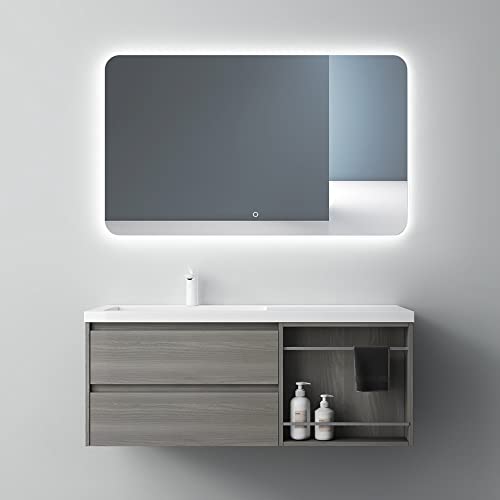 Mai & Mai Badmöbel-Set Waschtisch mit Unterschrank mineralguss Waschbecken-Unterschrank 120x46x49cm Leo Oak inkl. LED-Badspiegel Open Mai & Mai Badmöbel-Set Waschtisch mit Unterschrank mineralguss Waschbecken-Unterschrank 120x46x49cm Leo Oak inkl. LED-Badspiegel Open von Mai & Mai