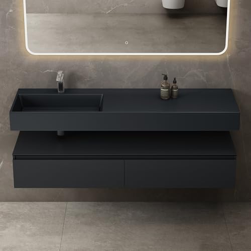 Mai & Mai Badmöbelset Waschtisch mit Unterschrank Anthrazit matt 150x48x25cm mit Soft-Close Schubladen inkl. Mineralguss-Waschbecken in matt Anthrazit UP Mai & Mai Badmöbelset Waschtisch mit Unterschrank Anthrazit matt 150x48x25cm mit Soft-Close Schubladen inkl. Mineralguss-Waschbecken in matt Anthrazit UP von Mai & Mai