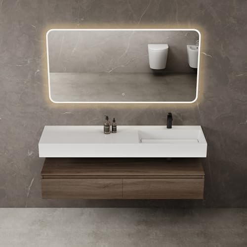 Mai & Mai Badmöbelset Waschtisch mit Unterschrank Eiche 150x48x25cm mit Soft-Close Schubladen inkl. Mineralguss-Waschbecken und LED-Badspiegel UP Mai & Mai Badmöbelset Waschtisch mit Unterschrank Eiche 150x48x25cm mit Soft-Close Schubladen inkl. Mineralguss-Waschbecken und LED-Badspiegel UP von Mai & Mai