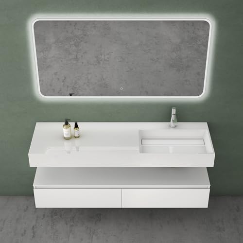 Mai & Mai Badmöbelset Waschtisch mit Unterschrank Weiß matt 150x48x25cm mit Soft-Close Schubladen inkl. Mineralguss-Waschbecken und LED-Badspiegel UP Mai & Mai Badmöbelset Waschtisch mit Unterschrank Weiß matt 150x48x25cm mit Soft-Close Schubladen inkl. Mineralguss-Waschbecken und LED-Badspiegel UP von Mai & Mai