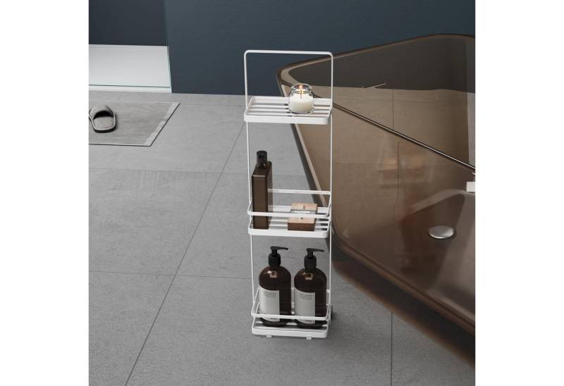 Mai & Mai Badregal Badezimmerregal Standregal 3-stöckige aus Metall Reglo-02, Rundumschutzleiste, Rutschfeste Fußpads, Pulverbeschichtung Mai & Mai Badregal Badezimmerregal Standregal 3-stöckige aus Metall Reglo-02, Rundumschutzleiste, Rutschfeste Fußpads, Pulverbeschichtung von Mai & Mai