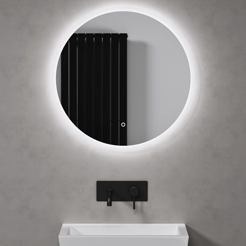 Mai & Mai Badspiegel mit Beleuchtung Wandspiegel LED Badezimmerspiegel runder Lichtspiepgel φ70 cm Antibeschlag durch Antifog-Schicht LED-Spiegel 05 von Mai & Mai