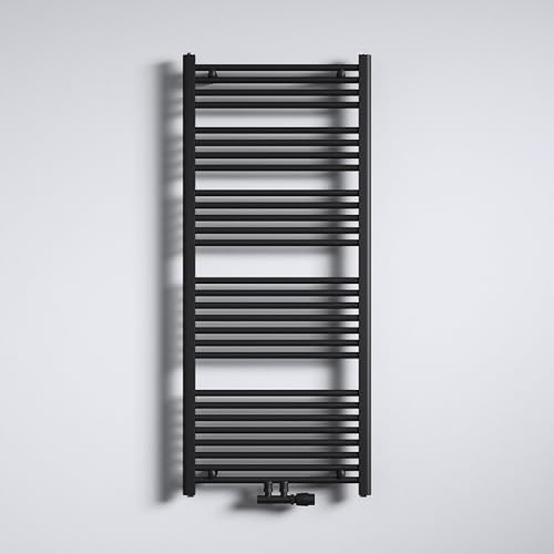 Mai & Mai Badheizkörper Handtuchheizkörper Badheizung Heizkörper bad 60x140cm Anthrazit Seitenanschluss & Mittelanschluss Handtuchtrockner Röhrenheizkörper von Mai & Mai
