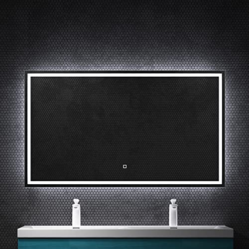 Mai & Mai Badspiegel mit LED Beleuchtung Wandspiegel 120x80cm Bad-Spiegel mit Touchschalter, Beschlagfrei durch Antifog-Schicht von Mai & Mai