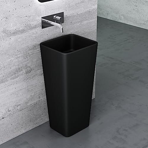 Mai & Mai Design Standwaschbecken freistehend Col31 schwarz matt, aus Mineralguss, Waschtisch, BTH: 40x35x81cm von Mai & Mai