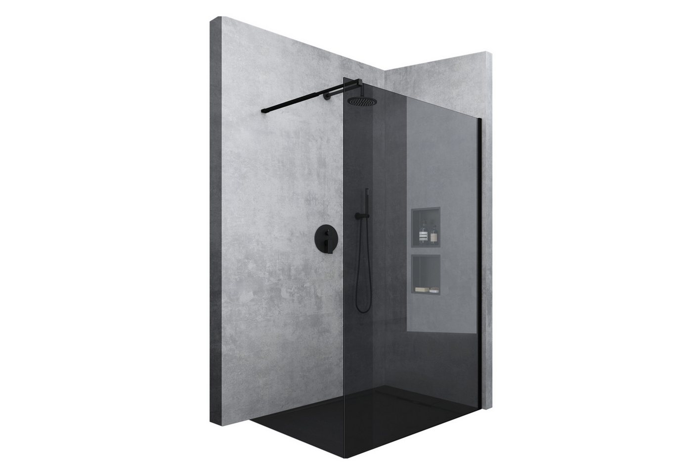 Mai & Mai Duschwand Duschwand für Dusche Duschabtrennung Schwarz Profil Glas Nano Glas, Einscheibensicherheitsglas Mai & Mai Duschwand Duschwand für Dusche Duschabtrennung Schwarz Profil Glas Nano Glas, Einscheibensicherheitsglas von Mai & Mai