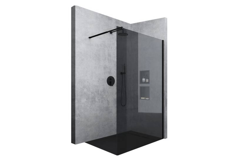 Mai & Mai Duschwand Duschwand für Dusche Duschabtrennung Schwarz Profil Glas Nano Glas, Einscheibensicherheitsglas von Mai & Mai