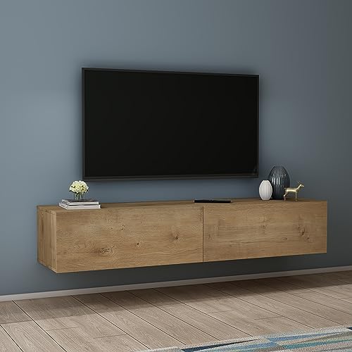 Mai & Mai Fernsehtisch Fernsehschrank TV Schrank Verdeckter Griff mit Soft-Close Lowboard Hängeschrank für Wohnzimmer in Kerneiche BTH: 160x40,2x30 cm Fernsehschrank02 von Mai & Mai