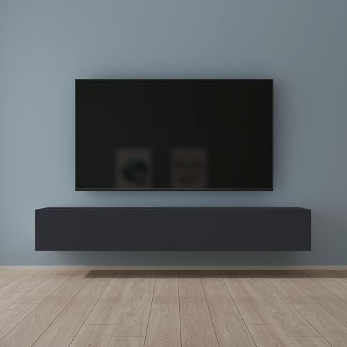Mai & Mai Fernsehtisch Fernsehschrank TV Schrank Verdeckter Griff mit Soft-Close Lowboard Hängeschrank für Wohnzimmer in Matt Anthrazit BTH: 200x40,2x30 cm Fernsehschrank02 von Mai & Mai