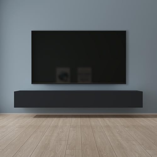 Mai & Mai Fernsehtisch Fernsehschrank TV Schrank Verdeckter Griff mit Soft-Close Lowboard Hängeschrank für Wohnzimmer in Matt Anthrazit BTH: 240x40,2x30 cm Fernsehschrank02 von Mai & Mai