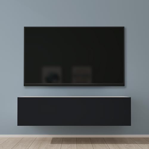 Mai & Mai Fernsehtisch Fernsehschrank TV Schrank Verdeckter Griff mit Soft-Close Lowboard Hängeschrank für Wohnzimmer in Matt Weiß + Matt Anthrazit BTH: 120x40,2x30 cm Fernsehschrank02 von Mai & Mai