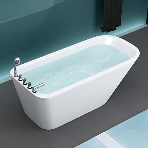 Mai & Mai Freistehende Badewanne Acryl Wanne Standbadewanne mit Armatur BTH:170x80x60 cm V604 von Mai & Mai