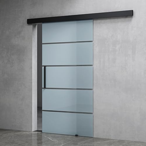 Mai & Mai Glasschiebetür komplettset Schwarz 5-Milchglas Streifen, Griffart: Stangengriff, BxH: 102.5x215cm, 15 mm Wandabstand, 8mm ESG-Sicherheitsglas Mai & Mai Glasschiebetür komplettset Schwarz 5-Milchglas Streifen, Griffart: Stangengriff, BxH: 102.5x215cm, 15 mm Wandabstand, 8mm ESG-Sicherheitsglas von Mai & Mai