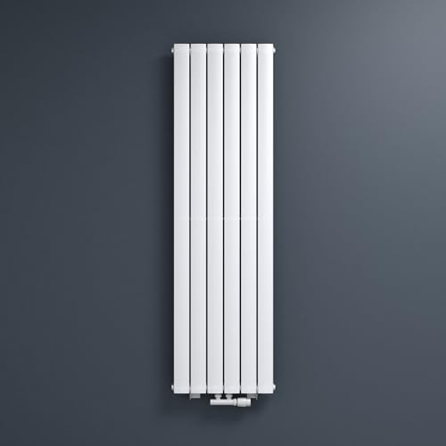 Mai & Mai Badheizkörper flach 160x46cm in Weiß Mittelanschluss Paneelheizkörper Vertikal Badheizung Einlagig aus Stahl von Mai & Mai