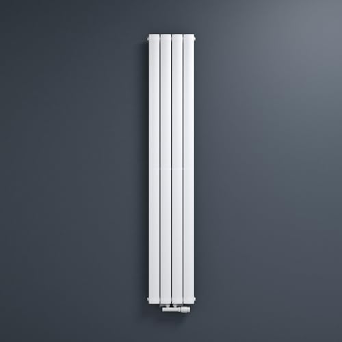 Mai & Mai Badheizkörper flach 180x31cm in Weiß Mittelanschluss Paneelheizkörper Vertikal Badheizung Einlagig aus Stahl von Mai & Mai