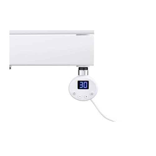Mai & Mai Heizstab mit Thermostat 800W Weiß Elektroheizstab mit LCD Bildschirm Heizpatrone aus Edelstahl Heizelement für Badheizkörper Heizungen Handtuchhalter von Mai & Mai