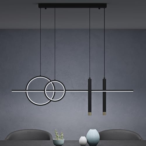 Mai & Mai Pendelleuchte 100cm LED Hängelampe Linear design 3000K/4000K/6000K Verstellbares Kabel 38W Schwarz Hängeleuchte für Esszimmer Wohnzimmer Schlafzimmer Mai & Mai Pendelleuchte 100cm LED Hängelampe Linear design 3000K/4000K/6000K Verstellbares Kabel 38W Schwarz Hängeleuchte für Esszimmer Wohnzimmer Schlafzimmer von Mai & Mai
