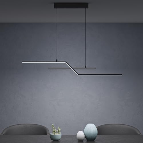 Mai & Mai Pendelleuchte 105cm LED Hängelampe Linear design 3000K/4000K/6000K Verstellbares Kabel 18W Schwarz Hängeleuchte für Esszimmer Wohnzimmer Schlafzimmer Mai & Mai Pendelleuchte 105cm LED Hängelampe Linear design 3000K/4000K/6000K Verstellbares Kabel 18W Schwarz Hängeleuchte für Esszimmer Wohnzimmer Schlafzimmer von Mai & Mai