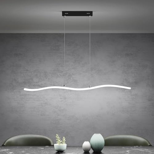 Mai & Mai Pendelleuchte Esstisch 97cm LED Hängelampe für Esszimmer, dimmbar Hängeleuchte mit Fernbedienung, 36W matt Schwarz Esstischlampe mit verstellbarem Kabel für Wohnzimmer Schlafzimmer Mai & Mai Pendelleuchte Esstisch 97cm LED Hängelampe für Esszimmer, dimmbar Hängeleuchte mit Fernbedienung, 36W matt Schwarz Esstischlampe mit verstellbarem Kabel für Wohnzimmer Schlafzimmer von Mai & Mai