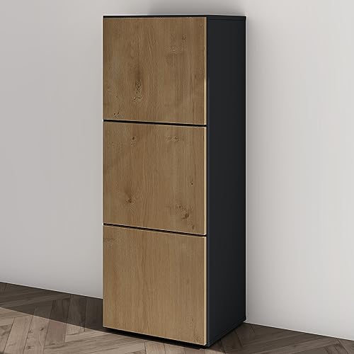 Mai & Mai Schuhschrank Schuhkommode mit 3 Schränken BTH: 45x36x120 cm Schuhregal Möbel in Anthrazit matt + Kerneiche Schuhschrank02 Mai & Mai Schuhschrank Schuhkommode mit 3 Schränken BTH: 45x36x120 cm Schuhregal Möbel in Anthrazit matt + Kerneiche Schuhschrank02 von Mai & Mai