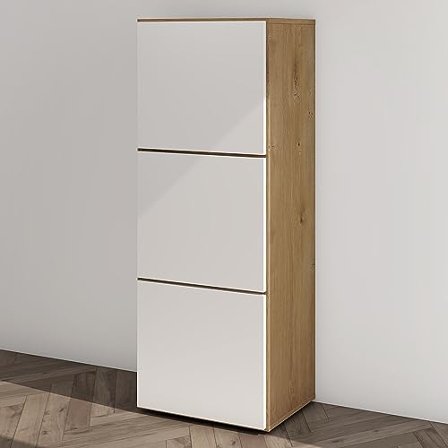 Mai & Mai Schuhschrank Schuhkommode mit 3 Schränken BTH: 45x36x120 cm Schuhregal Möbel in Kerneiche + Weiß matt Schuhschrank02 Mai & Mai Schuhschrank Schuhkommode mit 3 Schränken BTH: 45x36x120 cm Schuhregal Möbel in Kerneiche + Weiß matt Schuhschrank02 von Mai & Mai