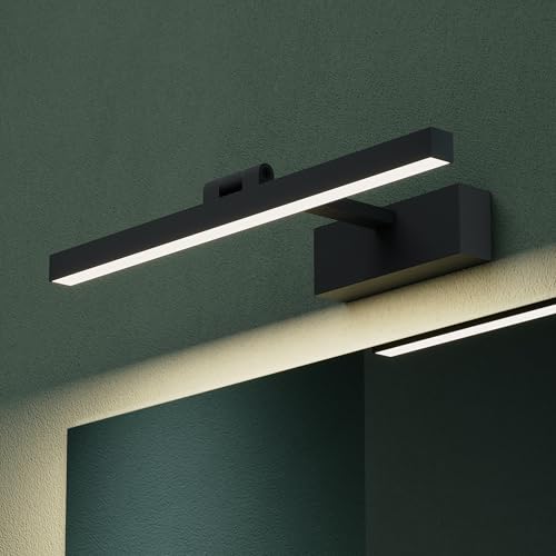 Mai & Mai Spiegelleuchte 40cm LED Badlampe | Spiegellampe, 4000K Badezimmer Lampe | 180° Drehbar Sandschwarz 9W Strahlenschön von Mai & Mai