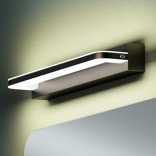 Mai & Mai Spiegelleuchte 40cm LED Badlampe | Spiegellampe, 4000K Badezimmer Lampe | LED Wandleuchte Sandschwarz 9W SparkLuxe von Mai & Mai