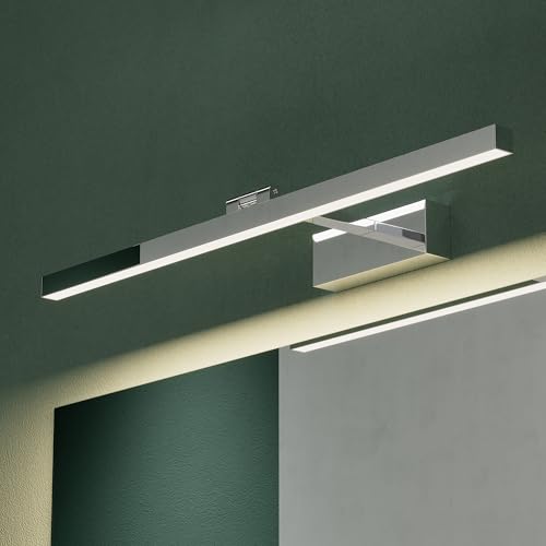Mai & Mai Spiegelleuchte 60cm LED Badlampe | Spiegellampe, 4000K Badezimmer Lampe | 180° Drehbar Chrom 14W Strahlenschön von Mai & Mai