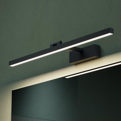 Mai & Mai Spiegelleuchte 60cm LED Badlampe | Spiegellampe, 4000K Badezimmer Lampe | 180° Drehbar Sandschwarz 14W Strahlenschön von Mai & Mai