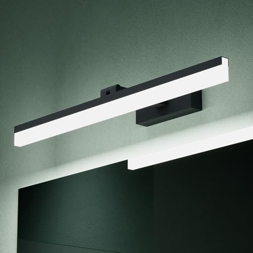 Mai & Mai Spiegelleuchte 60cm LED Badlampe | Spiegellampe, 6000K Badezimmer Lampe | 180° Drehbar Sandschwarz 14W Luxaris von Mai & Mai