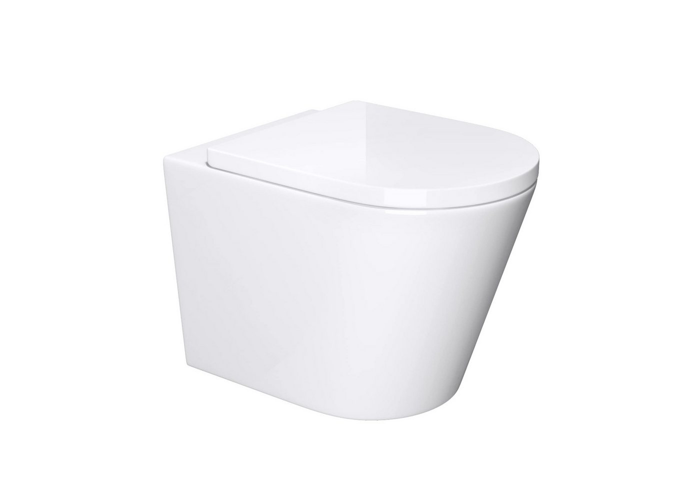 Mai & Mai Tiefspül-WC Hänge-WC Keramik spülrandloses-WC Wandmontage inkl. Softclose Sitz, wandhängend, inklusive WC-Sitz von Mai & Mai