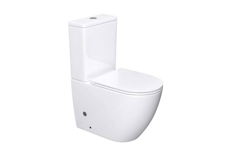 Mai & Mai Tiefspül-WC Spülrandlos StandWC + Spülkasten + WC-Sitz (mit Soft-Close) Badezimmer, Bodenstehend von Mai & Mai