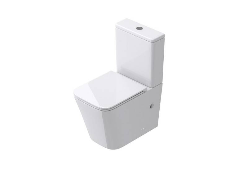 Mai & Mai Tiefspül-WC Spülrandlos StandWC + Spülkasten + WC-Sitz (mit Soft-Close) Badezimmer, Bodenstehend von Mai & Mai