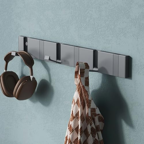 Mai & Mai Wandgarderobe Wandhaken aus Aluminium Garderobe mit 6 klappbaren Haken Garderobenleiste Garderobenhaken Kleiderhaken 44,5cm Grau Mai & Mai Wandgarderobe Wandhaken aus Aluminium Garderobe mit 6 klappbaren Haken Garderobenleiste Garderobenhaken Kleiderhaken 44,5cm Grau von Mai & Mai