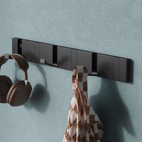 Mai & Mai Wandgarderobe Wandhaken aus Aluminium Garderobe mit 6 klappbaren Haken Garderobenleiste Garderobenhaken Kleiderhaken 44,5cm Schwarz Mai & Mai Wandgarderobe Wandhaken aus Aluminium Garderobe mit 6 klappbaren Haken Garderobenleiste Garderobenhaken Kleiderhaken 44,5cm Schwarz von Mai & Mai