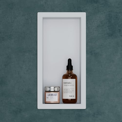 Mai & Mai Wandnische Duschnishe 15cm x 30cm x 8,3cm Weiß Duschregal befliesbar aus Edelstahl einfache Montage im Bad MBK01 von Mai & Mai