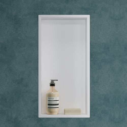 Mai & Mai Wandnische Duschnishe 30cm x 60cm x 8,3cm Weiß Duschregal befliesbar aus Edelstahl einfache Montage im Bad von Mai & Mai