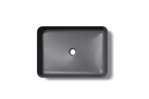 Mai & Mai Waschbecken Aufsatzwaschbecken Mineralguss Rechteckig Waschschale Waschplatz Waschtisch matt Anthrazit Col812 von Mai & Mai
