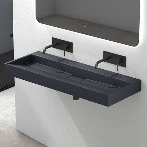 Mai & Mai Waschbecken Matt Anthrazit Aufsatzwaschbecken Hängewaschtisch inkl. Ablaufgarnitur Mineralguss Rechteckig Waschplatz ohne Armaturenloch Breite: 120cm Mai & Mai Waschbecken Matt Anthrazit Aufsatzwaschbecken Hängewaschtisch inkl. Ablaufgarnitur Mineralguss Rechteckig Waschplatz ohne Armaturenloch Breite: 120cm von Mai & Mai