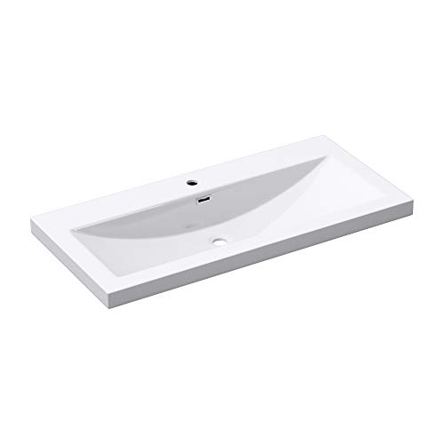 Mai & Mai Waschbecken Einbauwaschbecken Waschschale Waschtisch Mineralguss Weiß Rechteckig 1 Armaturenloch Überlauf-Funktion Breite: 100cm Col01 Mai & Mai Waschbecken Einbauwaschbecken Waschschale Waschtisch Mineralguss Weiß Rechteckig 1 Armaturenloch Überlauf-Funktion Breite: 100cm Col01 von Mai & Mai